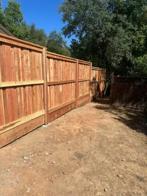 Redwood Privacy Fence with Board-on-Board Design — Fence Installation project by Superior Fence Construction And Repair, Inc.