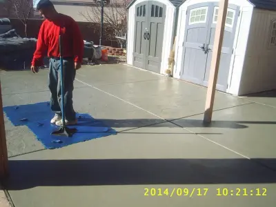 large slate concrete stamp — Fence Installation project by Lovato Enterprise LLC