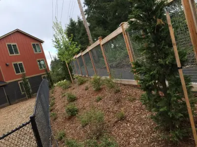 Personalized 6ft Decorative Mesh Barrier — Fence Installation project by Western Pacific Fence