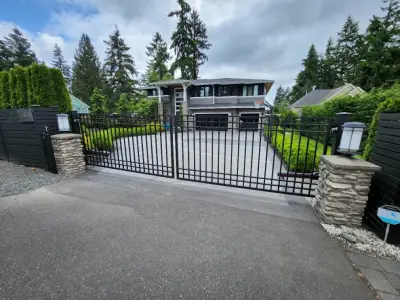 Dual Swing Gate Hinge Replacement in Bellevue, WA — Fence Installation project by Evergreen Electric Gates NW LLC