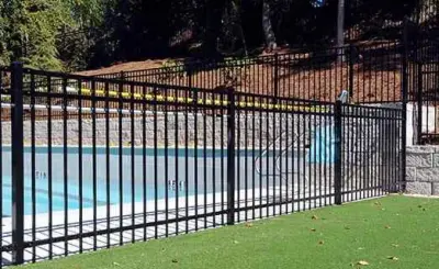 Decorative Black Aluminum Pool Fencing — Fence Installation project by Bigfoot Fencing