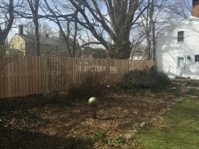 Wethersfield cedar fence shadow box — Fence Installation project by Landworks Fence & Landscape