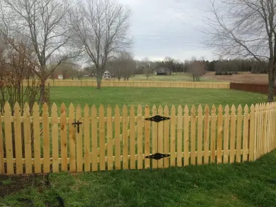 Sierra stain on the picket fence in Murfreesboro, TN — Fence Installation project by Stain & Seal Experts