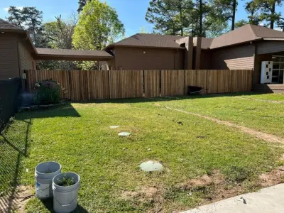 Wood and Metal Fusion Fence — Fence Installation project by My Garage And Gates