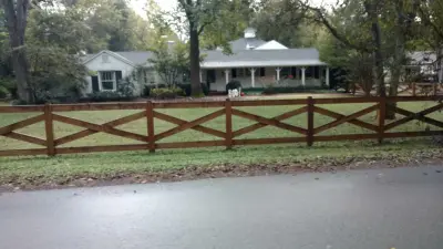 Timber Cross Barrier — Fence Installation project by A-1 Fence & Deck Company