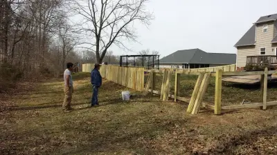 Timber Slats and Semi-Private Fencing — Fence Installation project by Putnam County Fencing