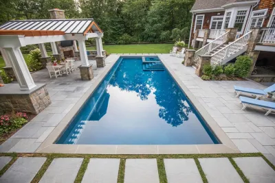 Formal pool and backyard retreat for a family in Basking Ridge — Landscape Design project by Thomas Flint Landscape Design & Development