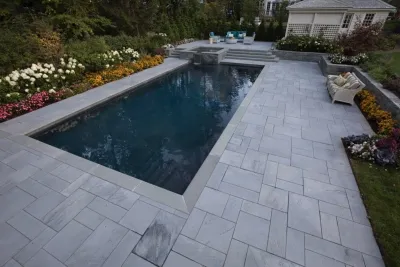 Luxury Gunite pool for a quaint village home in Ridgewood NJ by Thomas Flint Landscape Design & Development