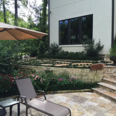 Flagstone/Brick Work - Before & After — Landscape Design project by Thompson's Landscaping in Houston