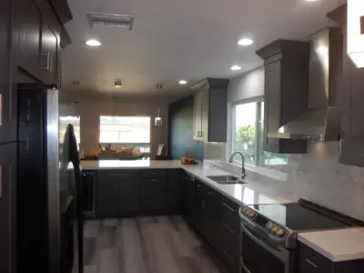 La Mesa Fresh Kitchen with Waterfall Countertop — Kitchen Remodeling project by Build It Consulting & Construction