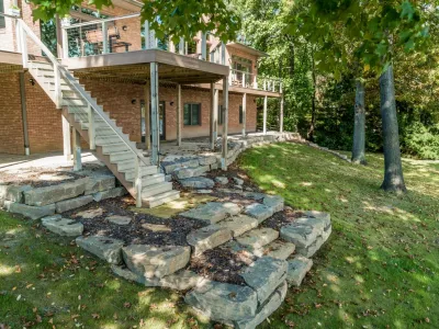 Chelsea, MI - Lake Front Natural Stone Landscape Design & Install by Troy Clogg Landscape Associates
