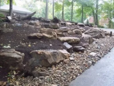 Natural Stone Hardscaped Driveway — Landscape Design project by True North Landscaping in Marion