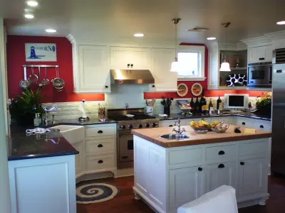 Long Beach Custom White Inset Farmhouse Kitchen — Kitchen Remodeling project by The Kitchen Design Center