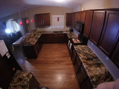 Lava Gold Granite Surfaces — Kitchen Remodeling project by SGTops LLC
