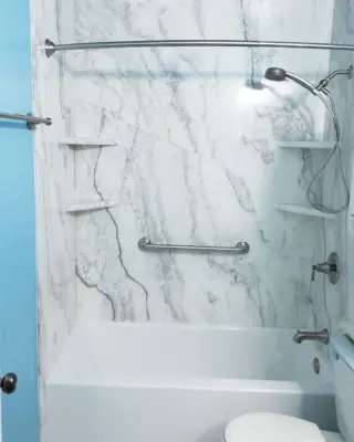 Orange County Marble Bathroom Renovations — Kitchen Remodeling project by American Home Remodeling