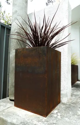 Trapezoidal Corten — Landscape Design project by Uncommon Gardens in Los Angeles
