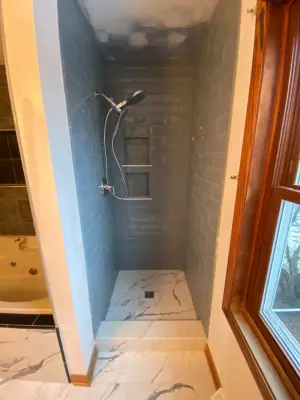 Shower and Jacuzzi Enclosure Masterpiece — Kitchen Remodeling project by Paramount Tile Design