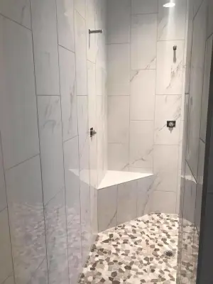 Ultimate Walk-In Shower — Kitchen Remodeling project by America's Best Carpet And Tile