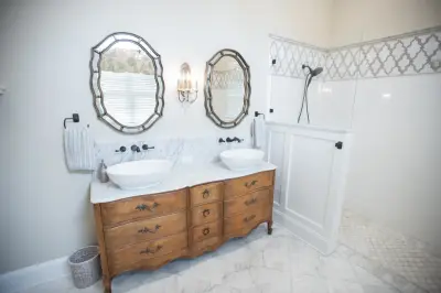 Master Bathroom of the Mediterranean Villa — Kitchen Remodeling project by Bekah Wagner Design