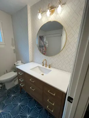 Phoenix Mid Century Guest Bathroom Renovation — Kitchen Remodeling project by Rhapsody Remodeling And Design Llc