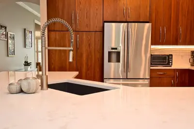 Curved Island Kitchen in Mid Century Modern Style — Kitchen Remodeling project by Gilbert Design Build