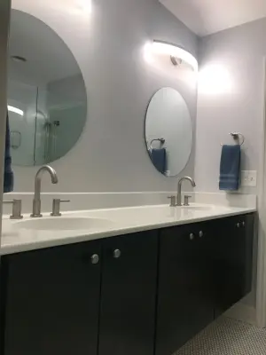 Contemporary Bathroom Renovation — Kitchen Remodeling project by Kitchen Gallery LLC