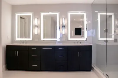 Contemporary Bathroom Renovation with Charcoal Finish — Kitchen Remodeling project by Kitchen Solvers Of The Gulf Coast