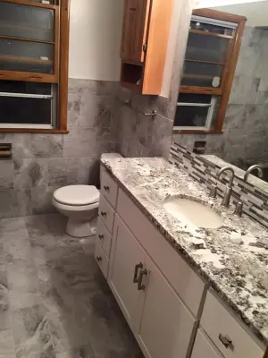 Contemporary Barrier-Free Shower — Kitchen Remodeling project by Paramount Tile Design