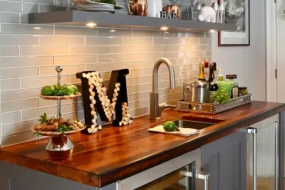 Contemporary Home Bar — Kitchen Remodeling project by Covenant Kitchens & Baths, Inc.