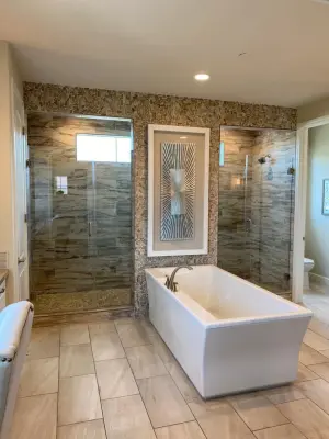 Dual Occupant Shower - Bathroom Renovation — Kitchen Remodeling project by Home Design Construction