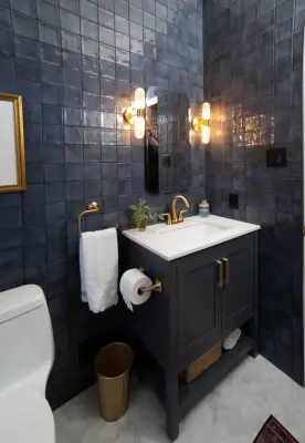 Conversion of Powder Room into Wet Room — Kitchen Remodeling project by James C Schell LLC
