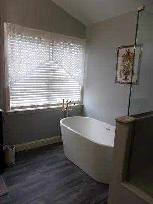 The Lovely Bath of Ms. Barbara and Ms. Molly — Kitchen Remodeling project by Shannon Miller Design Destinations, LLC.