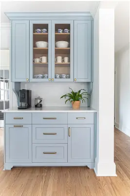 Powder Blue Kitchen and Bar at Myers Park — Kitchen Remodeling project by Hopedale Builders, Inc.