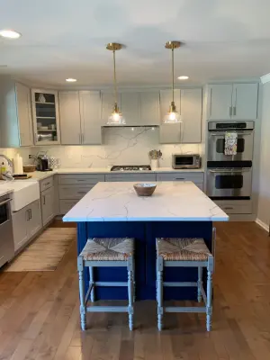 Navy and Gray Kitchen Renovation — Kitchen Remodeling project by AGDesigns - State Of The Art Kitchens & Baths