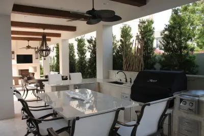 Cabana, Guest Lodge & Courtyard Swimming Pool — Custom Home Builders project by DKM Custom Homes