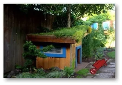 Green Roof Doghouse by Wheel & Barrow Landscape Design & Maintenance