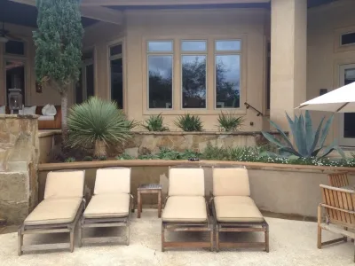 Westlake Poolside Xeriscape Garden by Blissful Gardens & Green Dragon Design