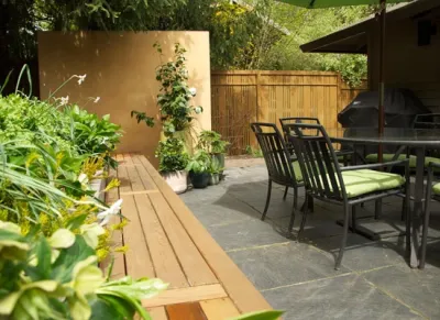 Mid Century Hardscape Patio Upgrade — Landscape Design project by Wolfstone Landscape Design