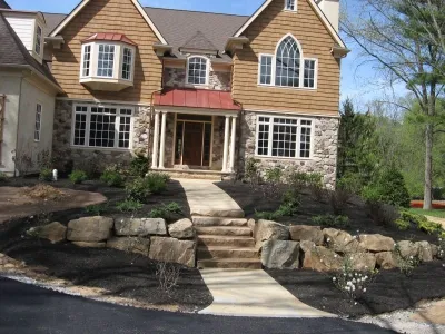Custom Boulder Retaining Wall by Woodward Landscape Supply