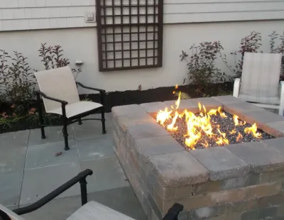 West Caldwell fire pit — Landscape Design project by Z.O. Landscaping