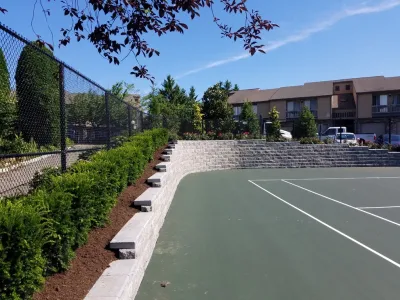 Tennis court landscape design — Landscape Design project by Z.O. Landscaping in West Orange