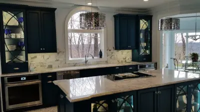 Sophisticated Tailored Kitchen Renovation | Teal Cabinetry | St. Albans, MO — Custom Home Builders project by Stockell Custom Homes & Construction