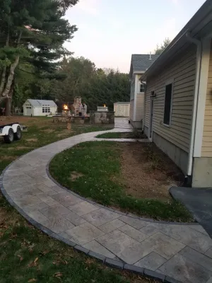 Easton patio, fire pit, outdoor kitchen by 1-877-lawn-crew