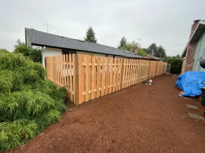 Cedar wood fence — Landscape Construction project by 4 Seasons Landscaping, LLC in Vancouver