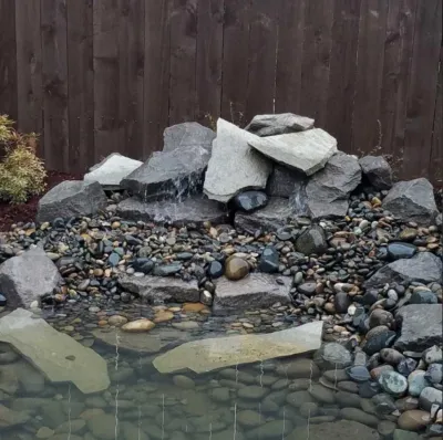 Flagstone, Pavers & Water Pond — Landscape Construction project by 4 Seasons Landscaping, LLC in Vancouver
