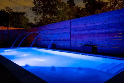 Geometric Swimming Area — Custom Home Builders project by J.W. Neathery Custom Home Craftsman
