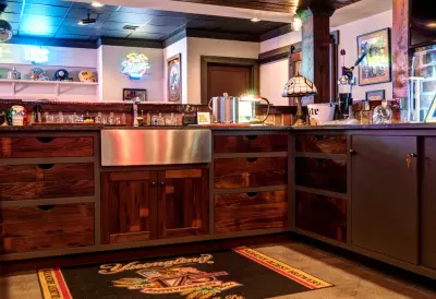 Commercial Style Home Bar — Custom Home Builders project by Farinelli Construction, Inc.
