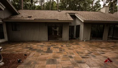 Paver Patio & Fireplace — Landscape Construction project by American Paving Design