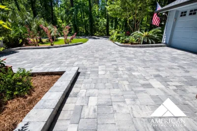 Stunning Grey Paver Driveway! — Landscape Construction project by American Paving Design
