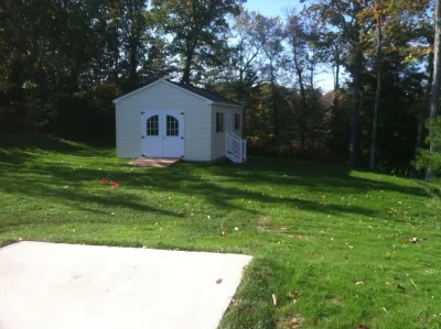 Pasadena MD, Grading for new Shed — Landscape Construction project by AMJ Lawn And Landscape, Inc.